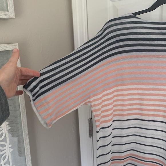 Jigsaw pink and blue striped linen top size medium - Picture 4 of 7